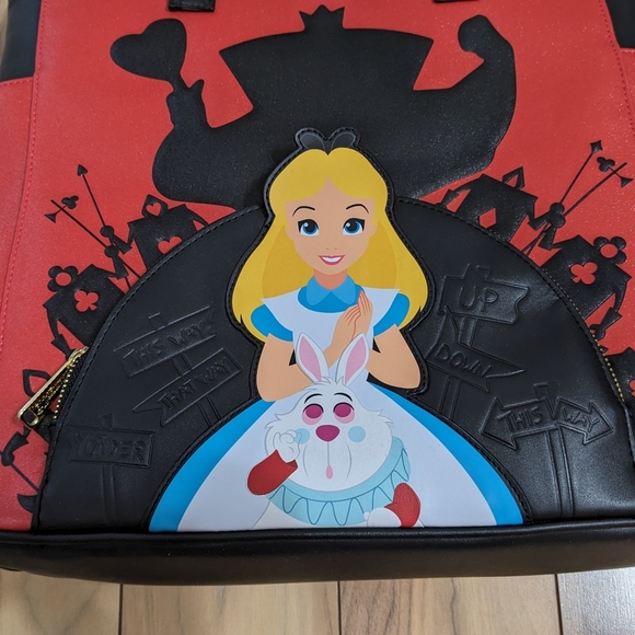 EUC! Loungefly Disney Alice In Wonderland Villians Convertible Tote Bag Backpack - Picture 2 of 16